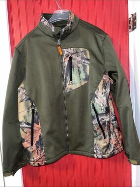 Trail Crest Olive Green Camo Softshell Jacket